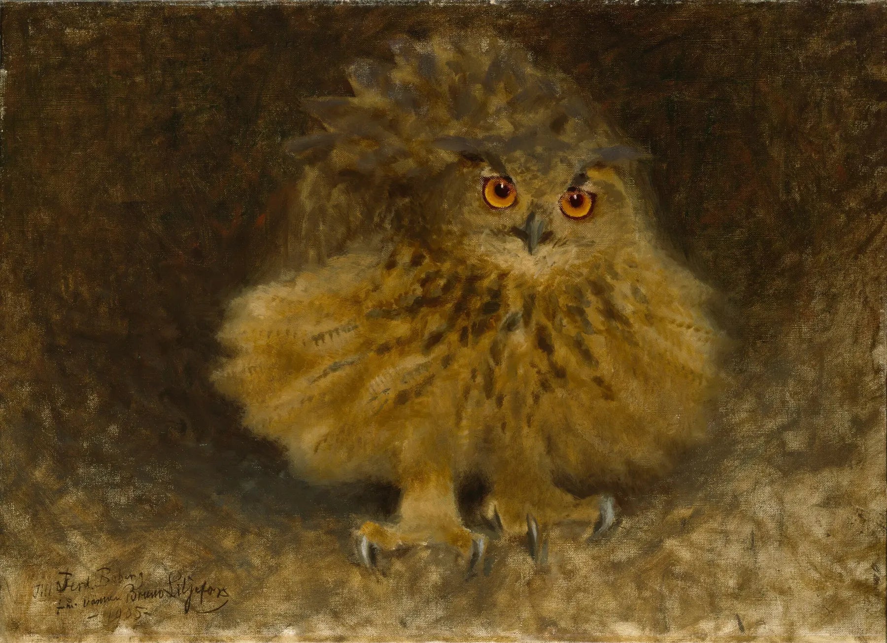 Un hibou grand-duc - Bruno Liljefors image 1 tableau peint à l’huile sur toile