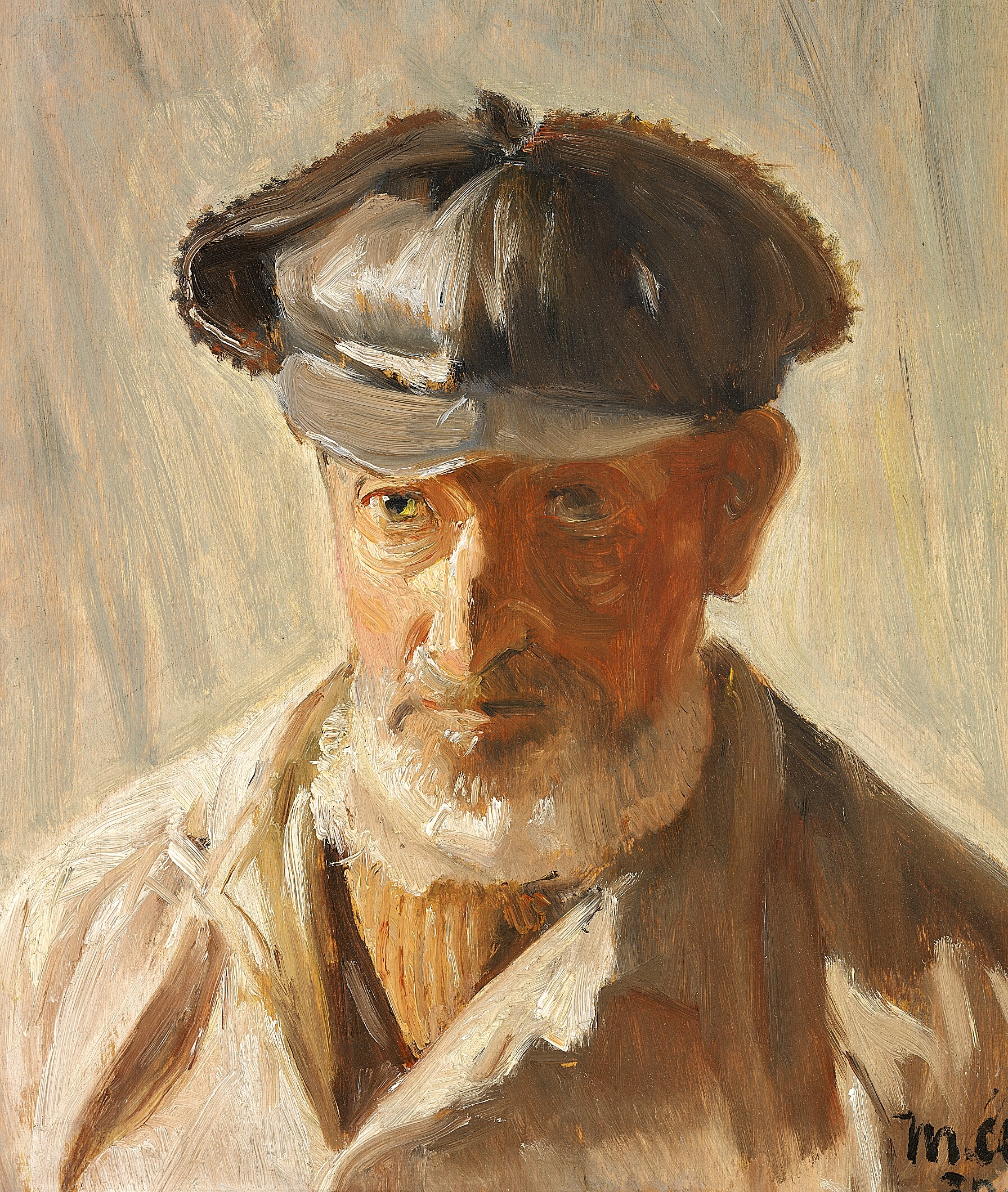 Un homme de Skagen portant une casquette. - Michael Peter Ancher image 1 copie peinte à la main à l’huile