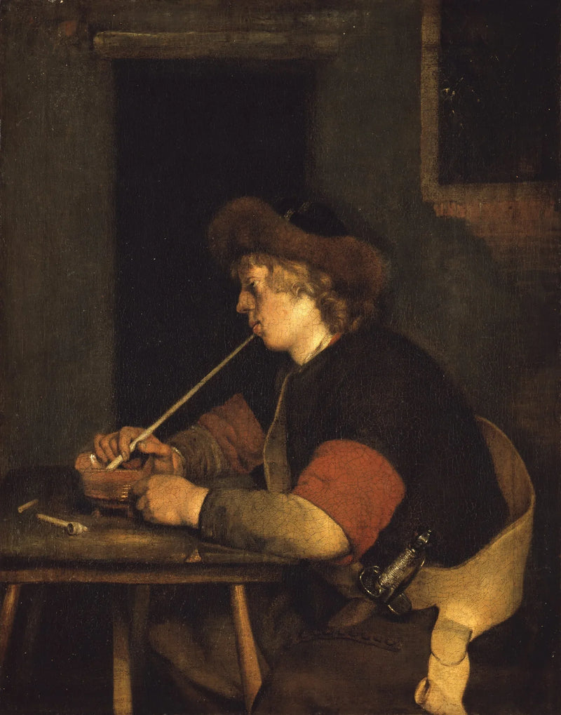 Un homme fume la pipe - Gerard ter Borch