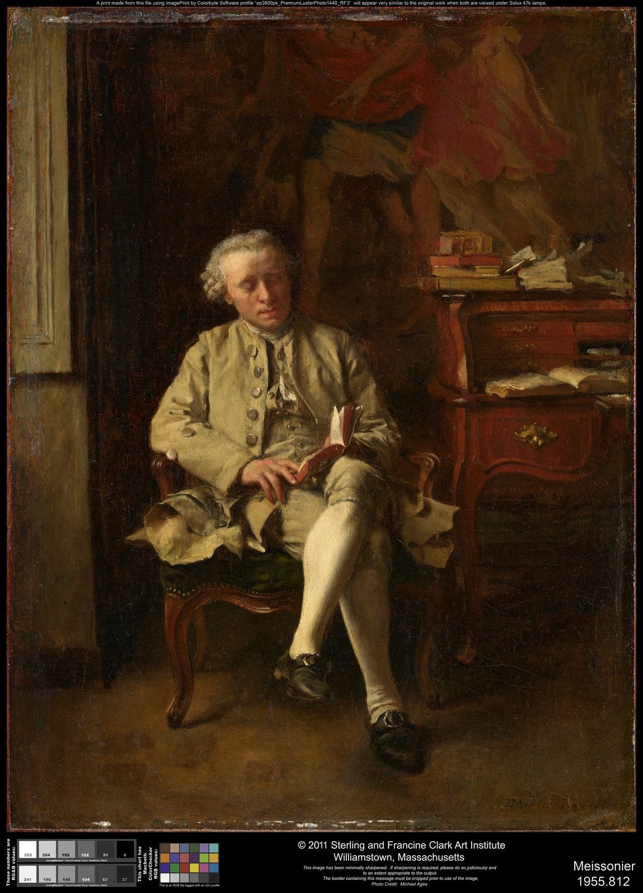 Un homme lit - Ernest Meissonier image 1 tableau peint à l’huile sur toile