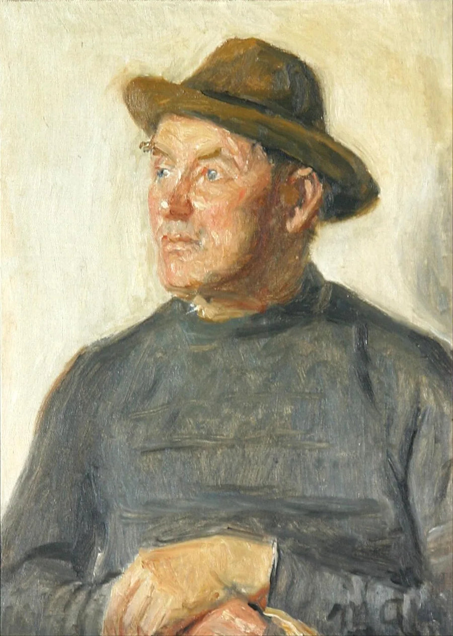 Un homme portant un chapeau. - Michael Peter Ancher