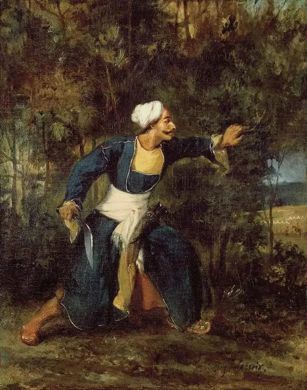 Un Indien armé du Gourka-kree - Eugène Delacroix image 1 tableau peint à l’huile sur toile
