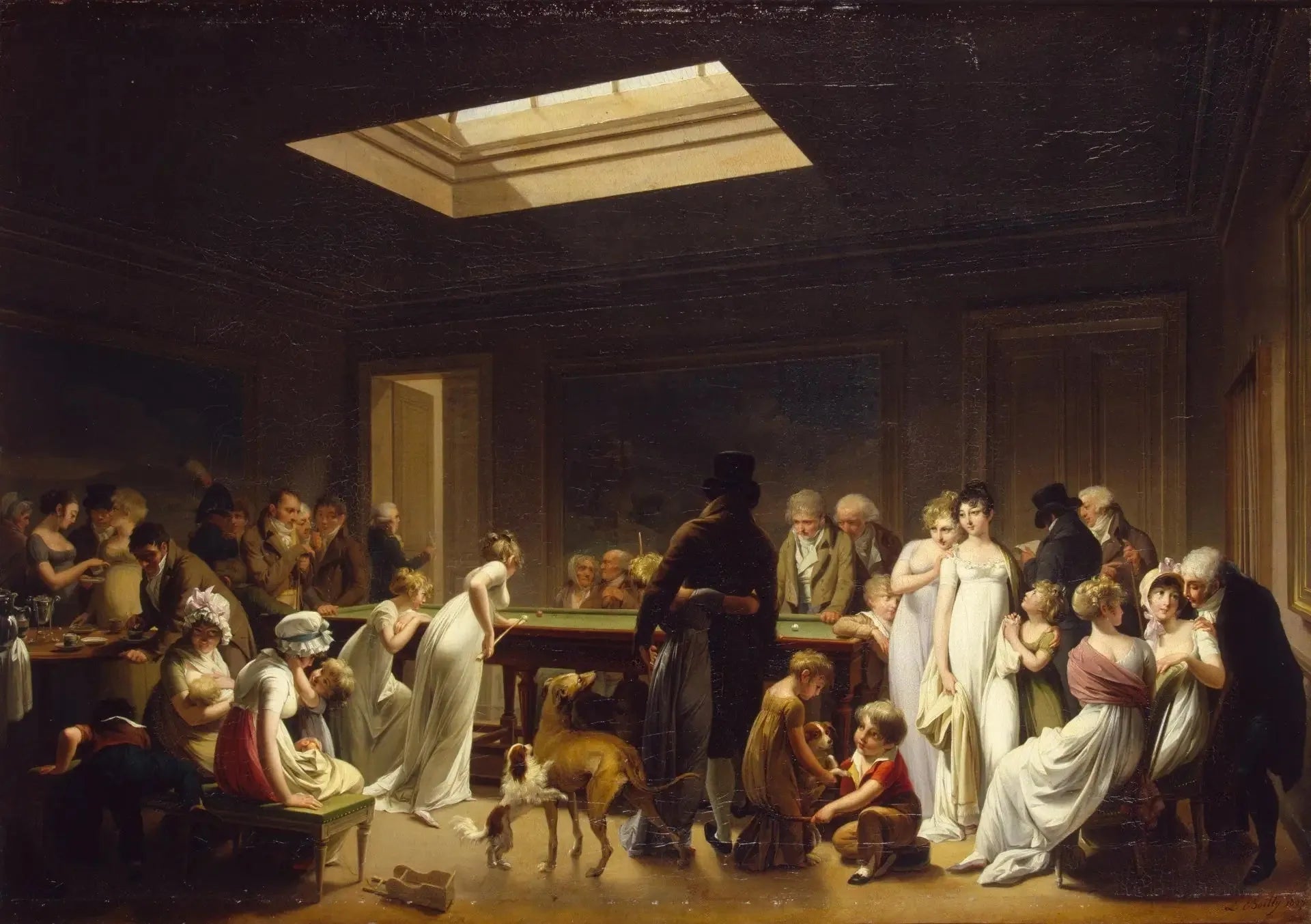 Un jeu de billard - Louis-Léopold Boilly image 1 tableau peint à l’huile sur toile