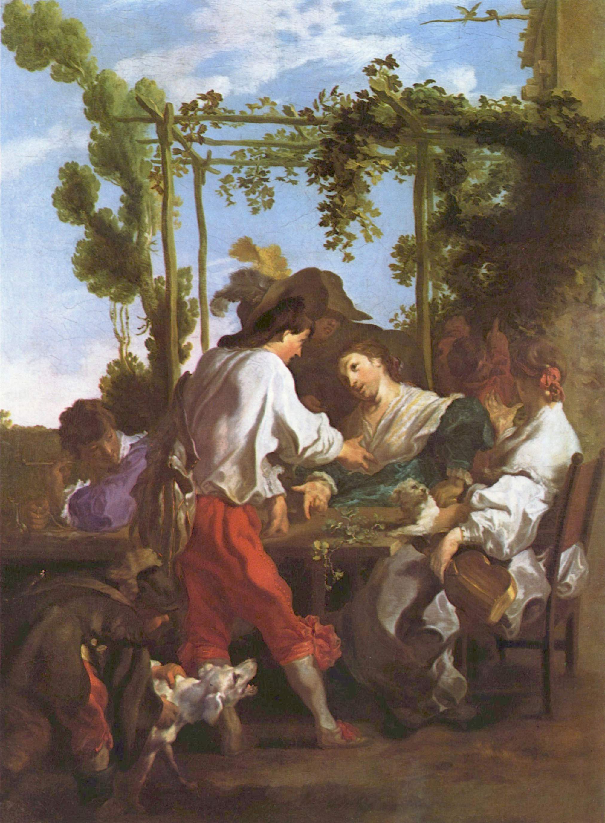 Un jeu de Morra - Johann Liss image 1 tableau peint à l’huile sur toile
