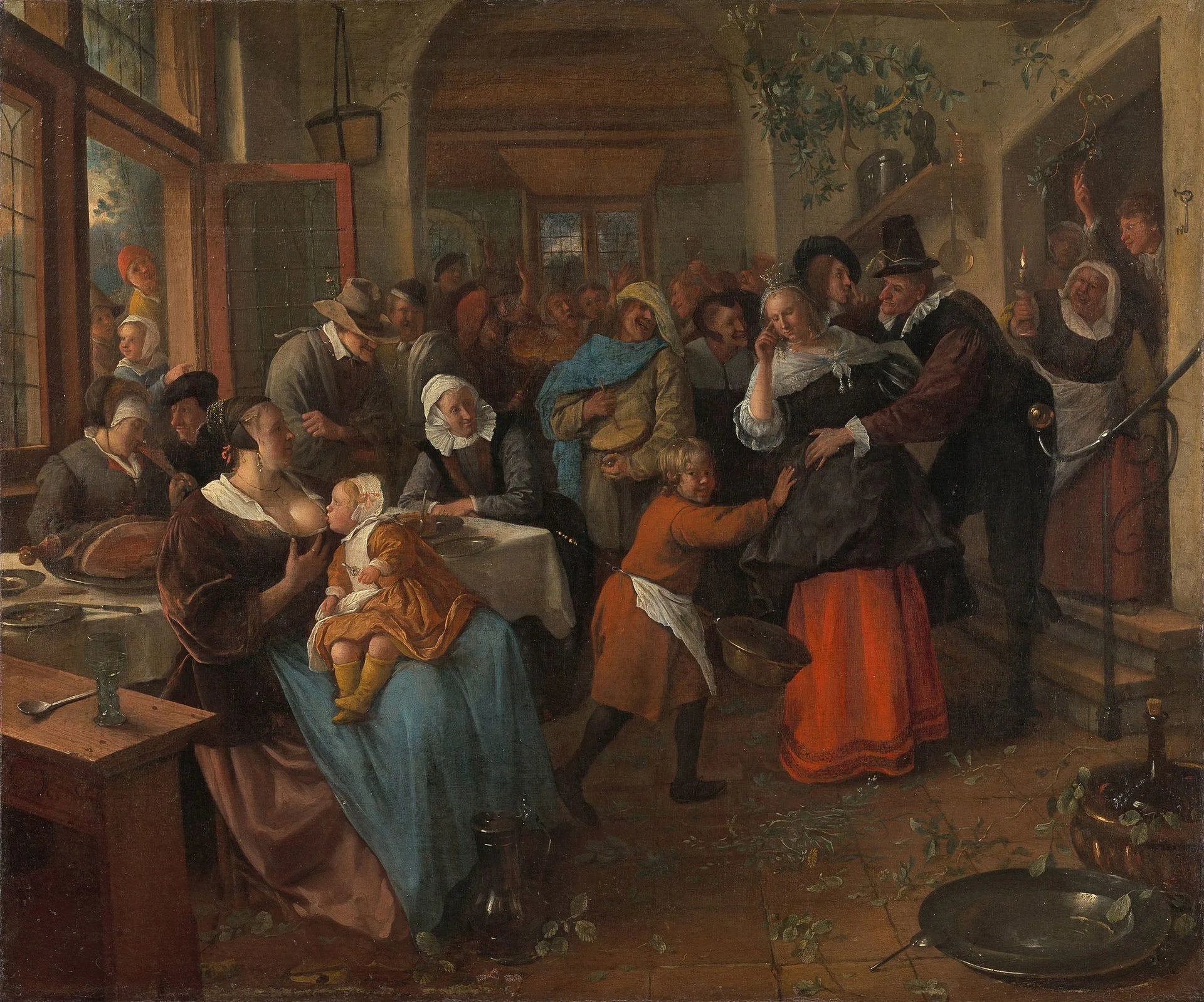 Un mariage au village - Jan Steen image 1 reproduction artisanale de tableau