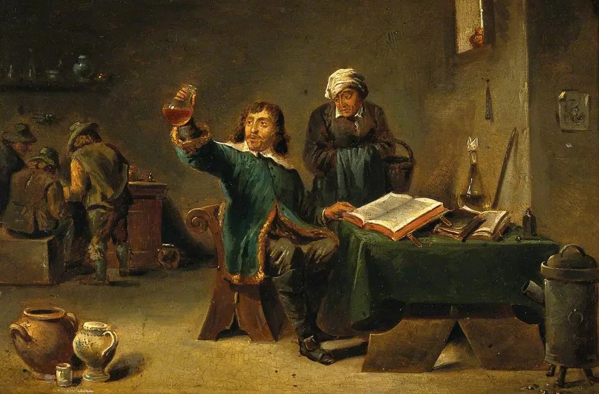 Un médecin examinant une fiole d'urine - David Teniers le Jeune image 1 reproduction réalisée par Alpha Reproduction