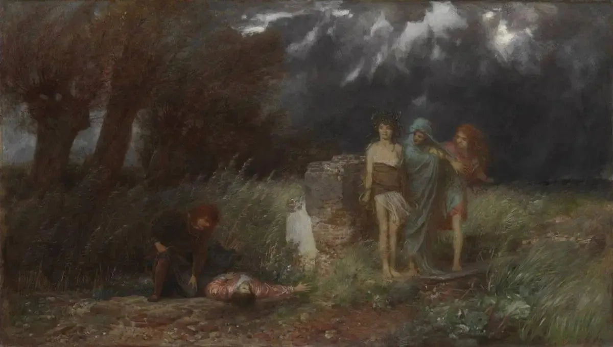 Un meurtrier poursuivi par des Furies - Arnold Böcklin image 1 copie peinte à la main à l’huile