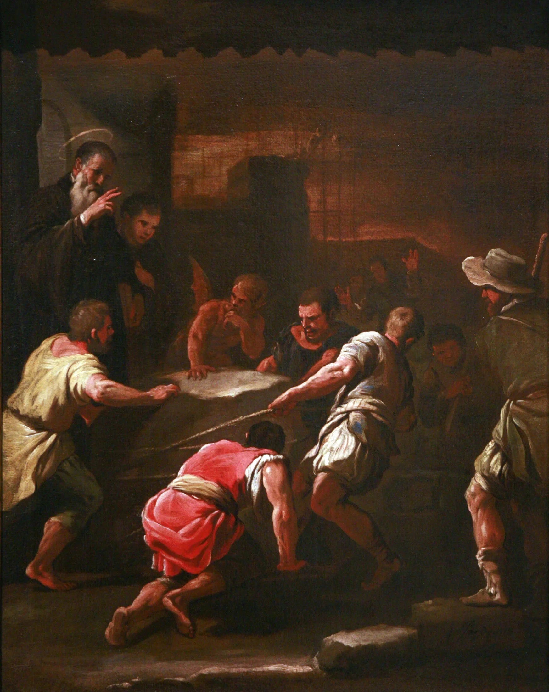 Un miracle de Saint Benoît - Luca Giordano image 1 copie de tableau peinte à la main