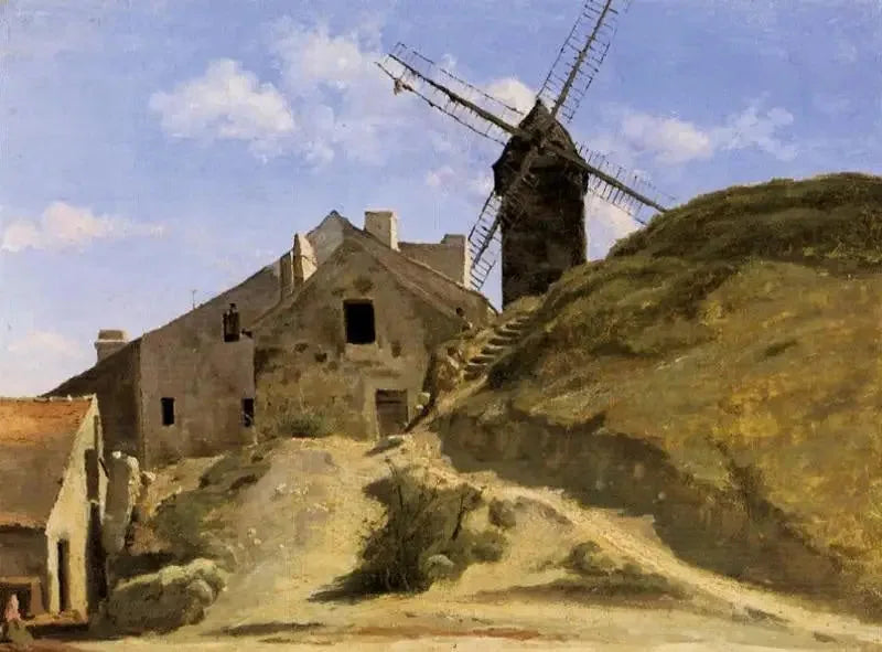 Un moulin à Montmartre - Jean-Baptiste Camille Corot image 1 reproduction artisanale de tableau
