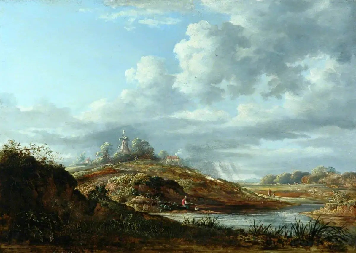 Un moulin à vent au-dessus d'une rivière - John Constable image 1 reproduction d’œuvre d’art à l’huile