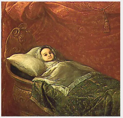 Un noble enfant espagnol dans son berceau - Juan Carreño de Miranda image 1 reproduction de peinture à l’huile