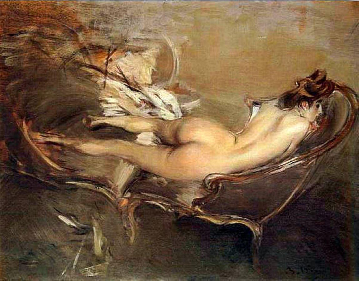 Un nu allongé sur une méridienne - Giovanni Boldini image 1 reproduction artisanale de tableau