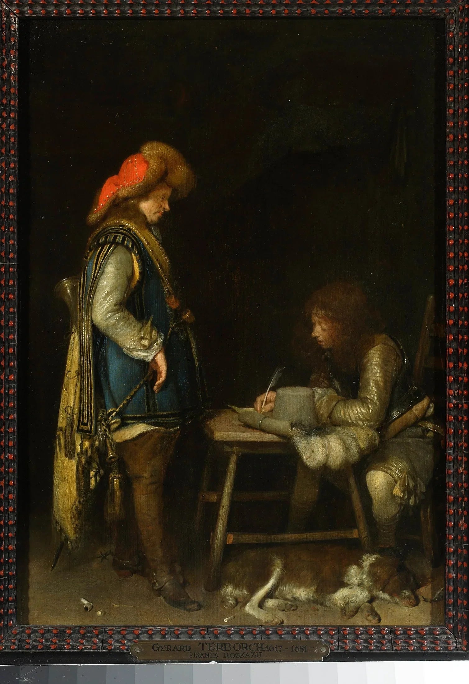 Un officier rédige une lettre - Gerard ter Borch image 1 reproduction de peinture à l’huile