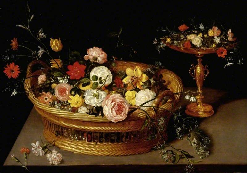 Un panier de fleurs - Jan Brueghel l'Ancien image 1 reproduction de peinture à l’huile