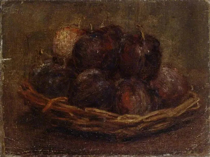 Un panier de prunes - Henri Fantin-Latour image 1 reproduction de peinture à l’huile