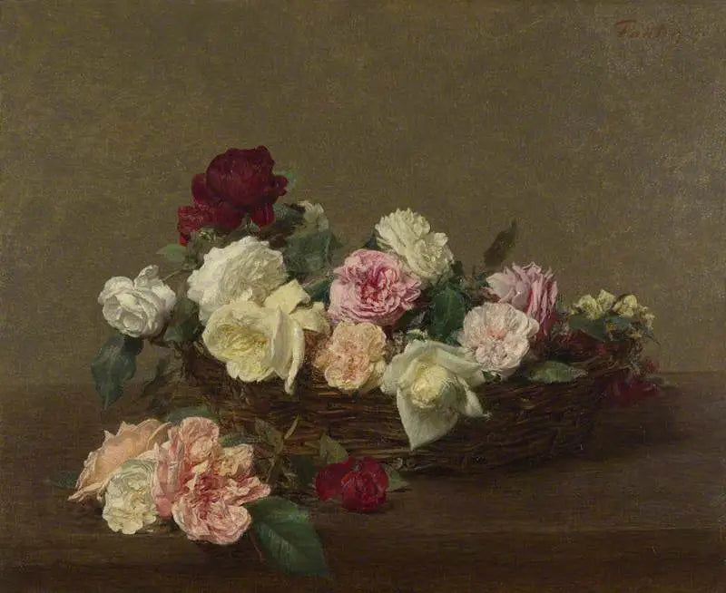 Un panier de roses - Henri Fantin-Latour image 1 reproduction réalisée par Alpha Reproduction