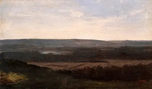 Un paysage avec des montagnes lointaines - Jean-Baptiste Camille Corot image 1 copie de tableau peinte à la main