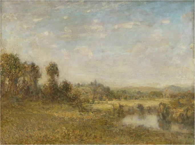 Un paysage champêtre avec un étang - Philip Wilson Steer image 1 reproduction de peinture à l’huile