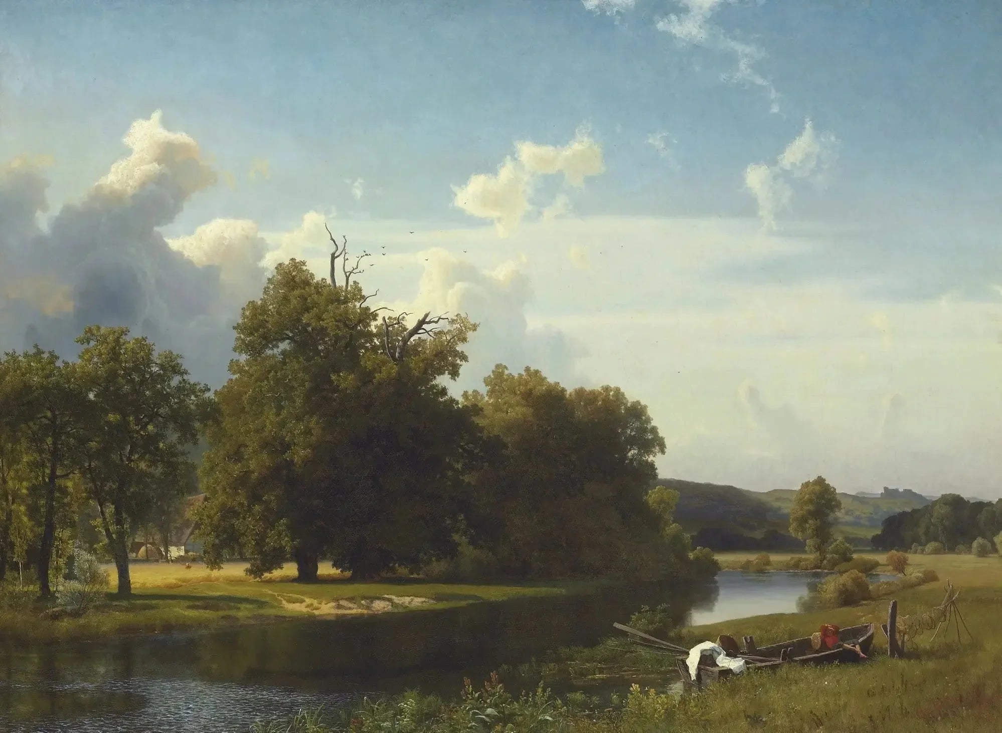 Un paysage fluvial, Westphalie - Albert Bierstadt image 1 copie de tableau peinte à la main