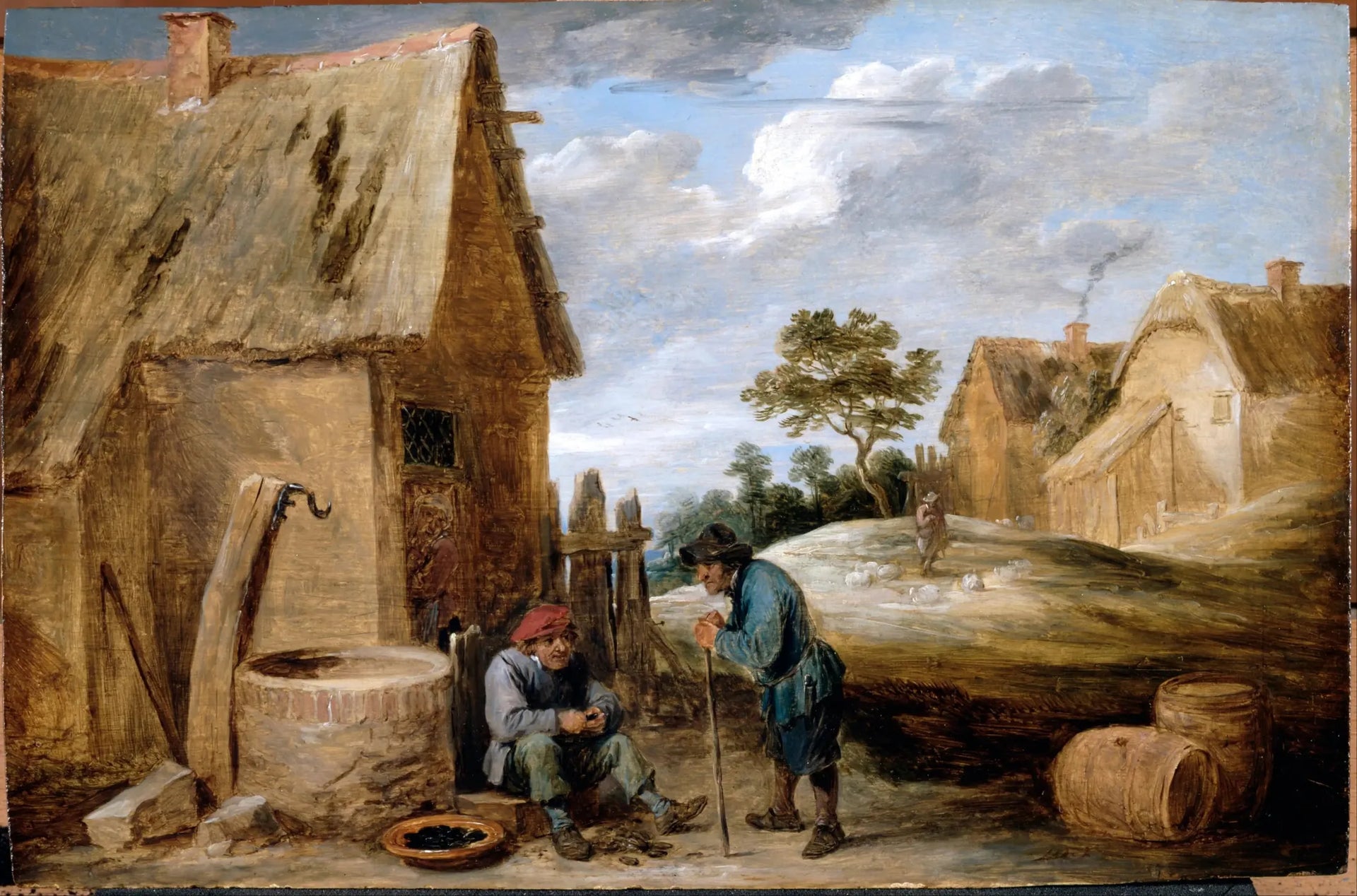 Un paysan mangeant des moules - David Teniers le Jeune image 1 copie peinte à la main à l’huile