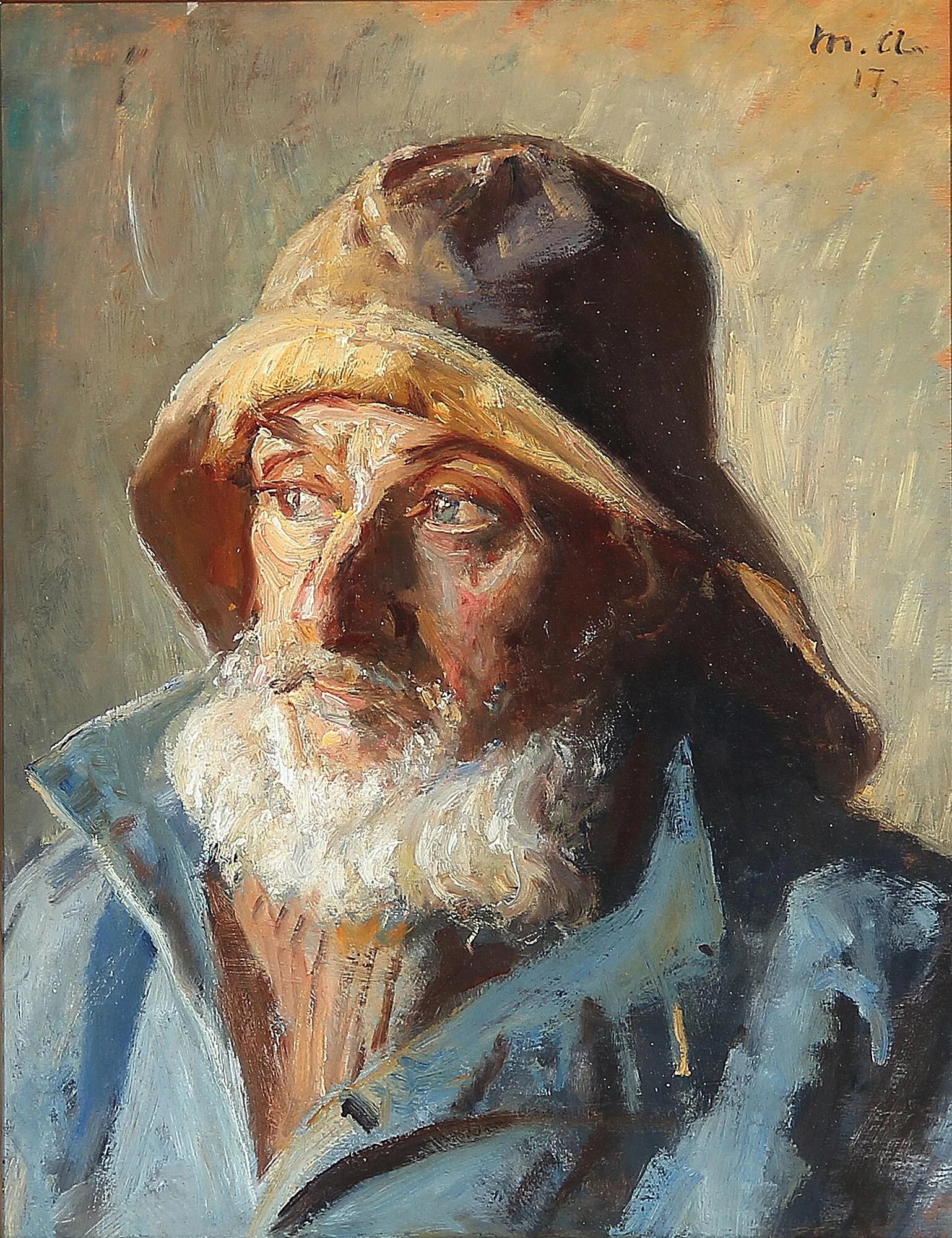 Un pêcheur avec un ciré. - Michael Peter Ancher image 1 tableau peint à l’huile sur toile