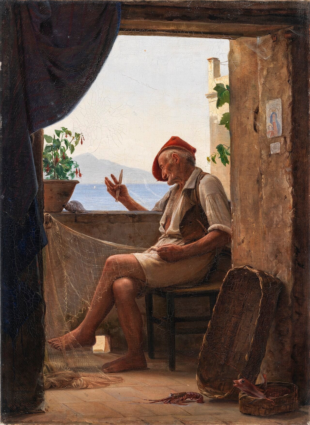 Un pêcheur de Sorrente, Italie - Carl Heinrich Bloch image 1 copie de tableau peinte à la main