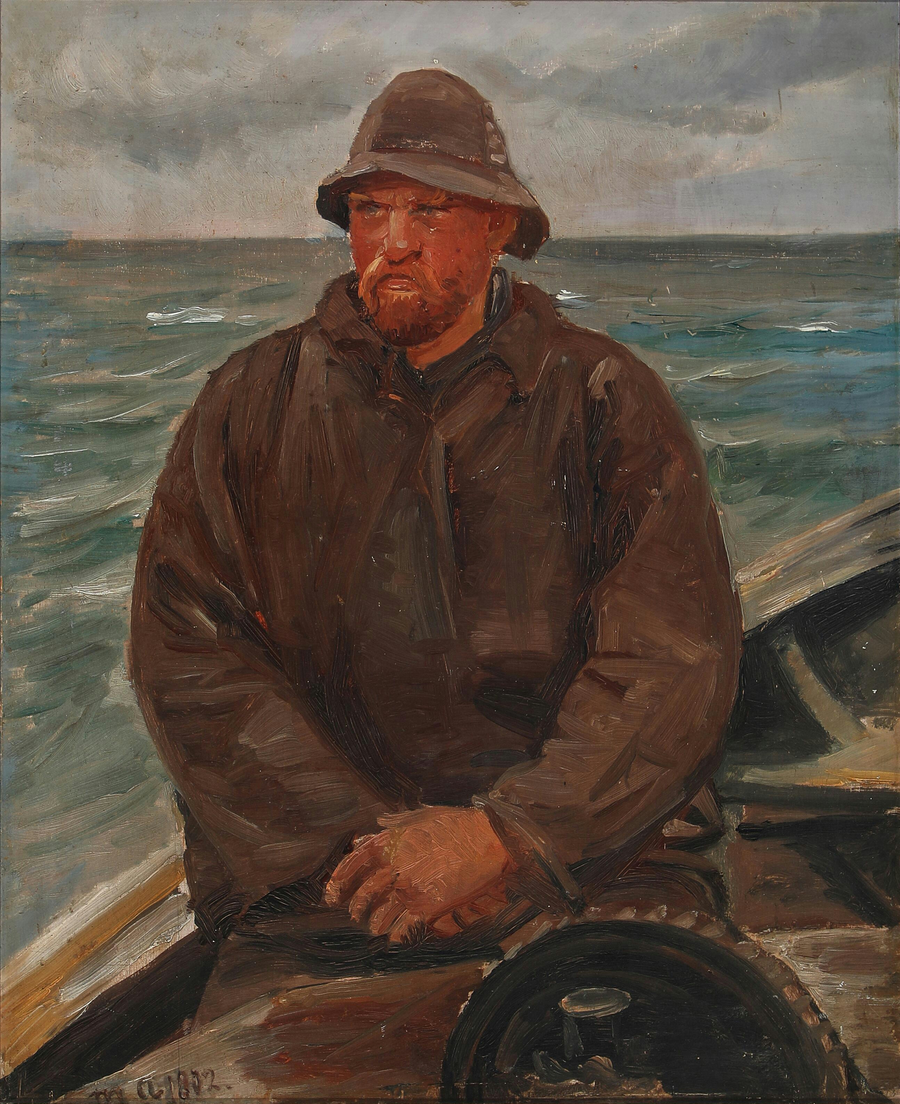 Un pêcheur en mer, Skagen. - Michael Peter Ancher