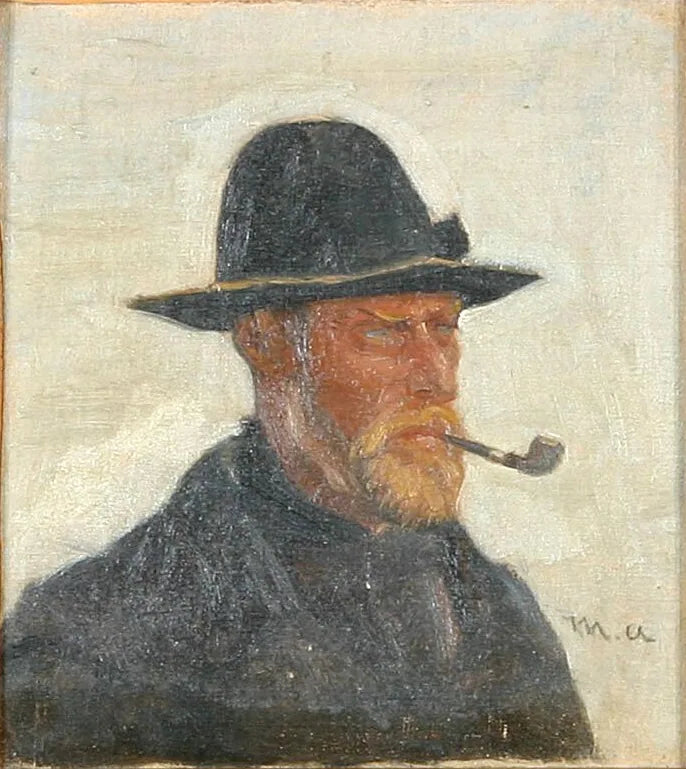 Un pêcheur fumant la pipe. - Michael Peter Ancher