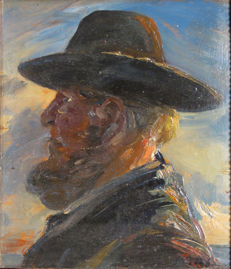 Un pêcheur sous le soleil couchant. - Michael Peter Ancher