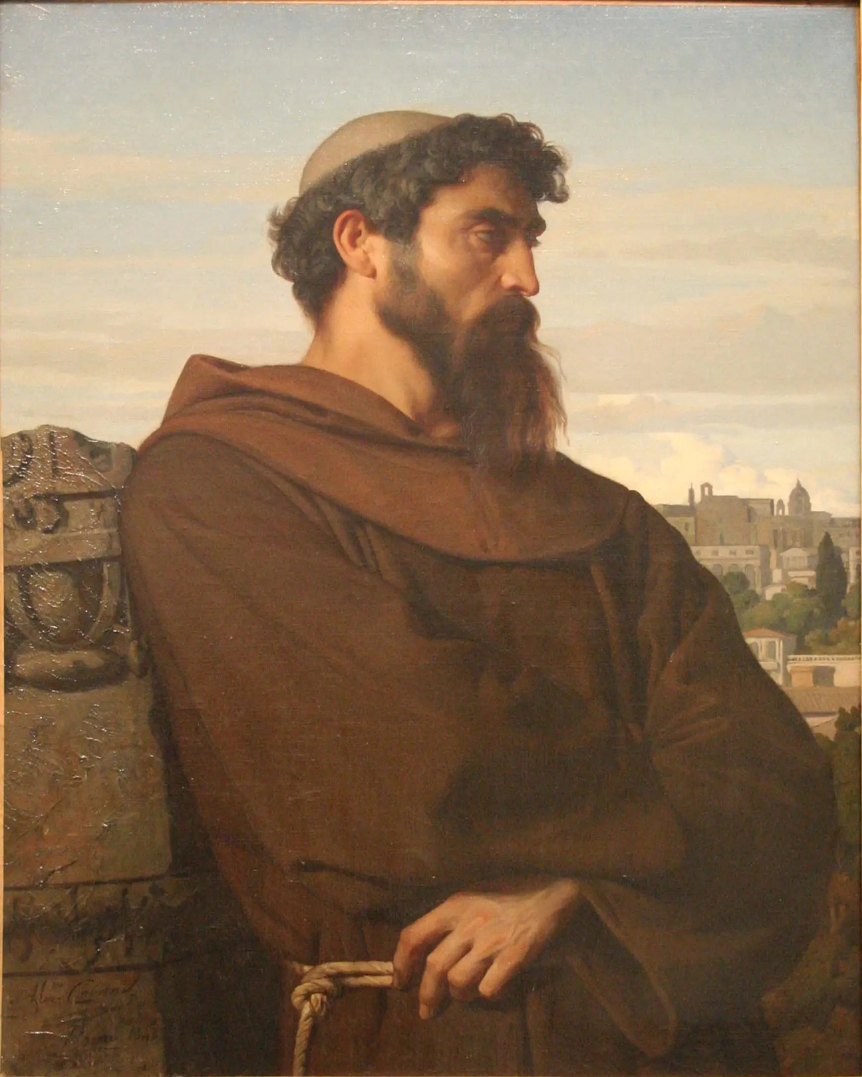 Un penseur, jeune moine romain - Alexandre Cabanel image 1 reproduction artisanale de tableau