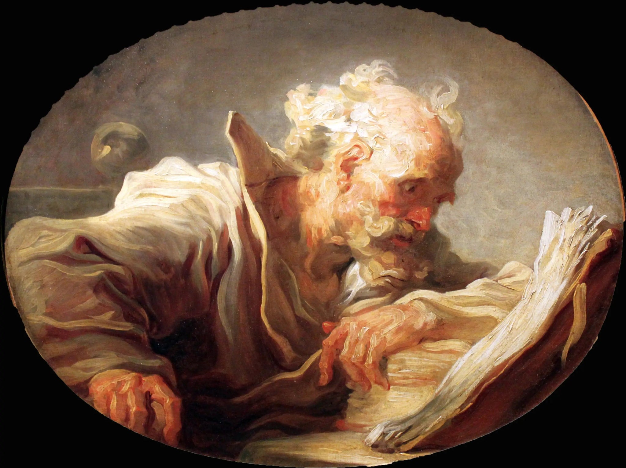 Un philosophe lisant - Jean-Honoré Fragonard image 1 tableau peint à l’huile sur toile
