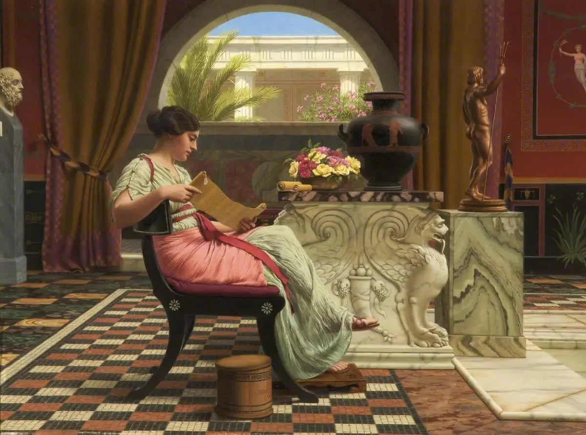 Un poète préféré - John William Godward image 1 reproduction artisanale de tableau