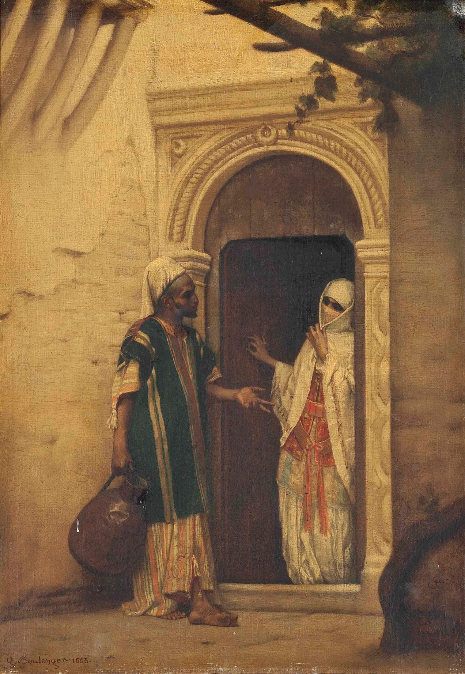 Un porteur d'eau à l'entrée du harem - Gustave Boulanger image 1 reproduction réalisée par Alpha Reproduction