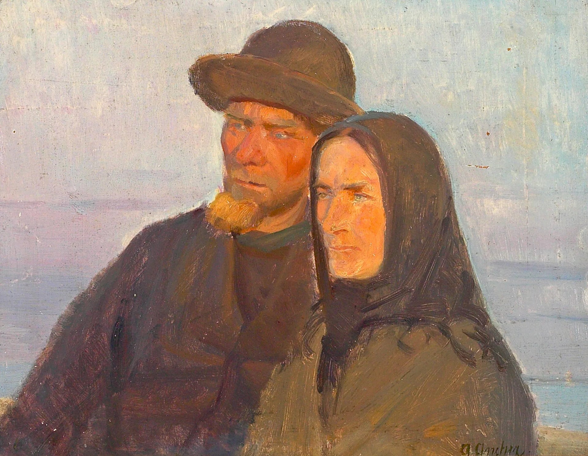 Un portrait d'Ole Markstrøm et de sa femme. - Anna Ancher image 1 tableau peint à l’huile sur toile