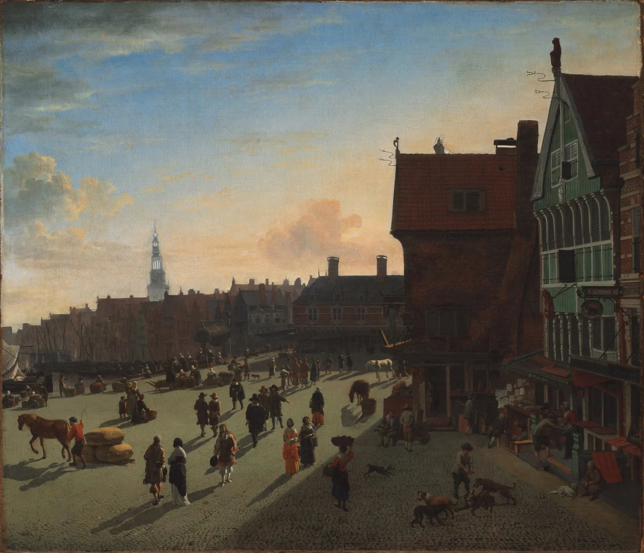 Un Quai à Amsterdam - Adriaen van de Velde image 1 reproduction de peinture à l’huile
