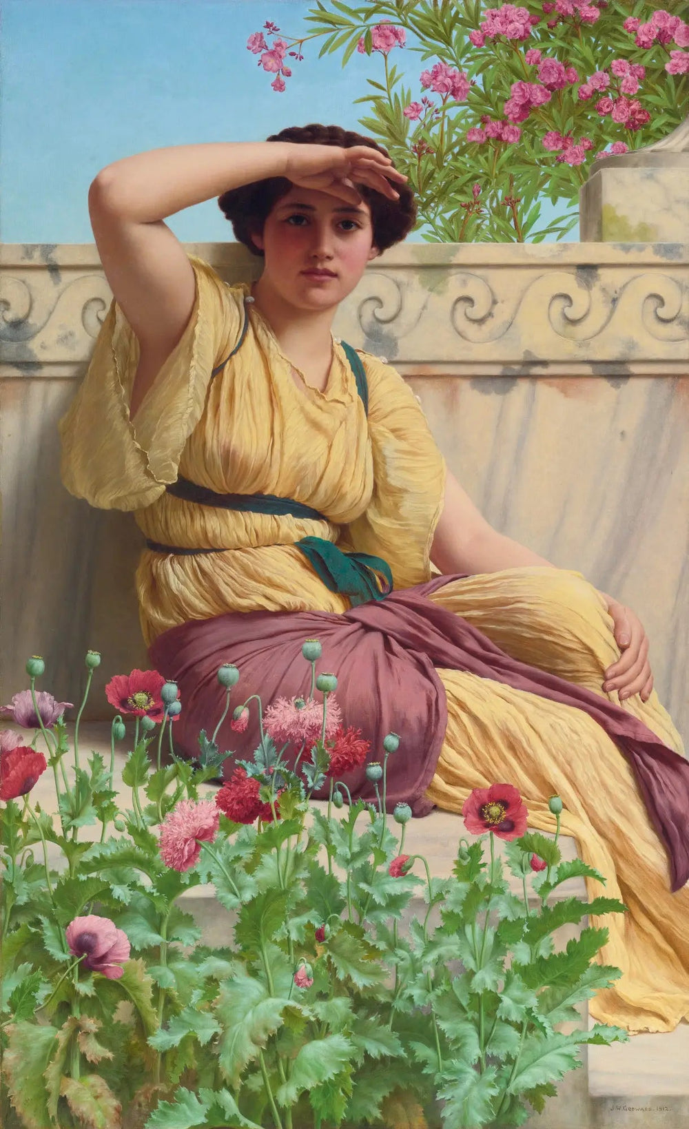 Un rendez-vous galant - John William Godward image 1 reproduction artisanale de tableau