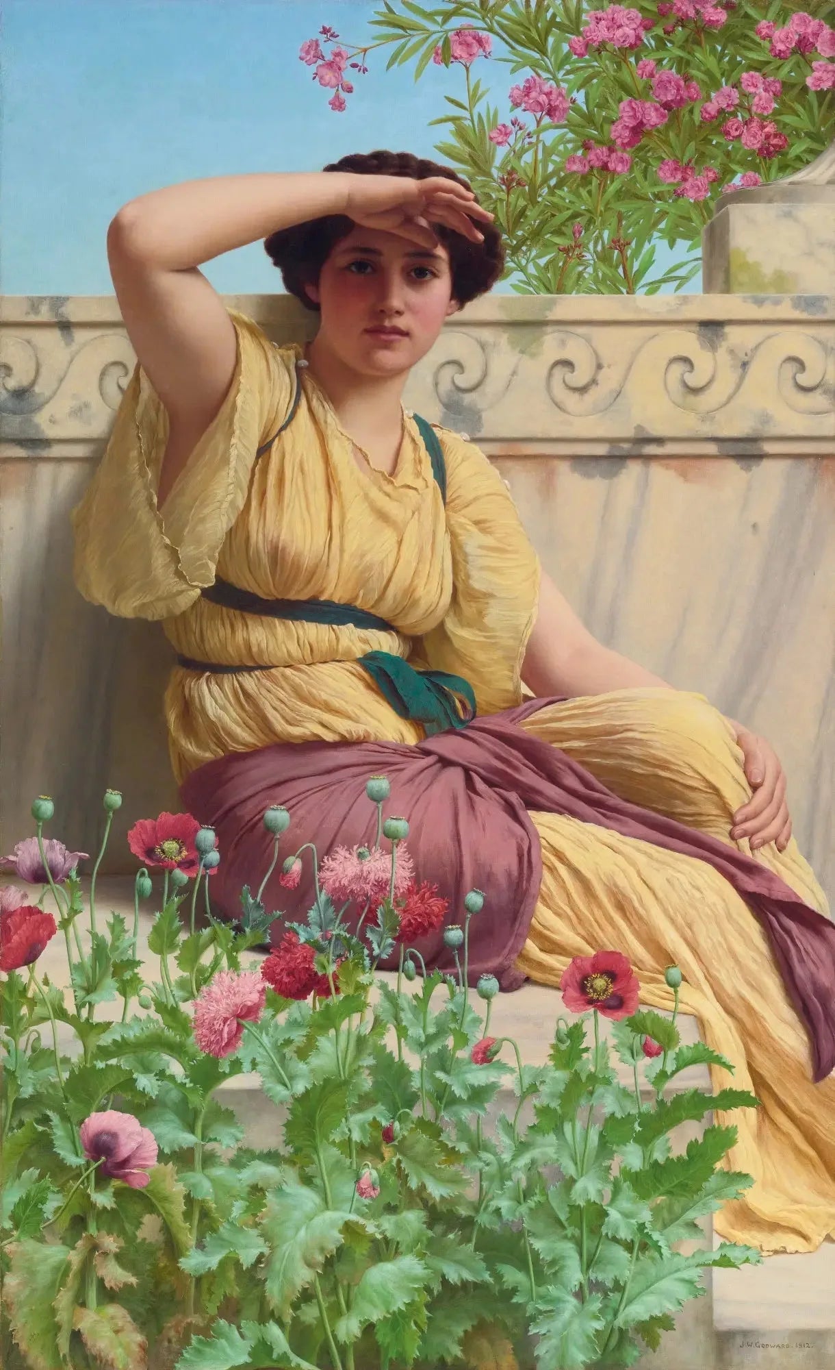 Un rendez-vous galant - John William Godward image 1 reproduction artisanale de tableau