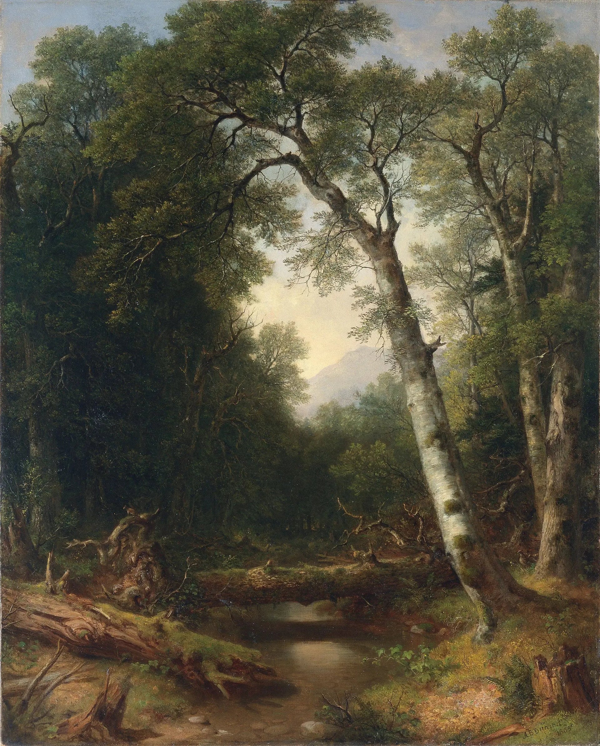 Un ruisseau dans les bois - Asher Brown Durand image 1 copie peinte à la main à l’huile