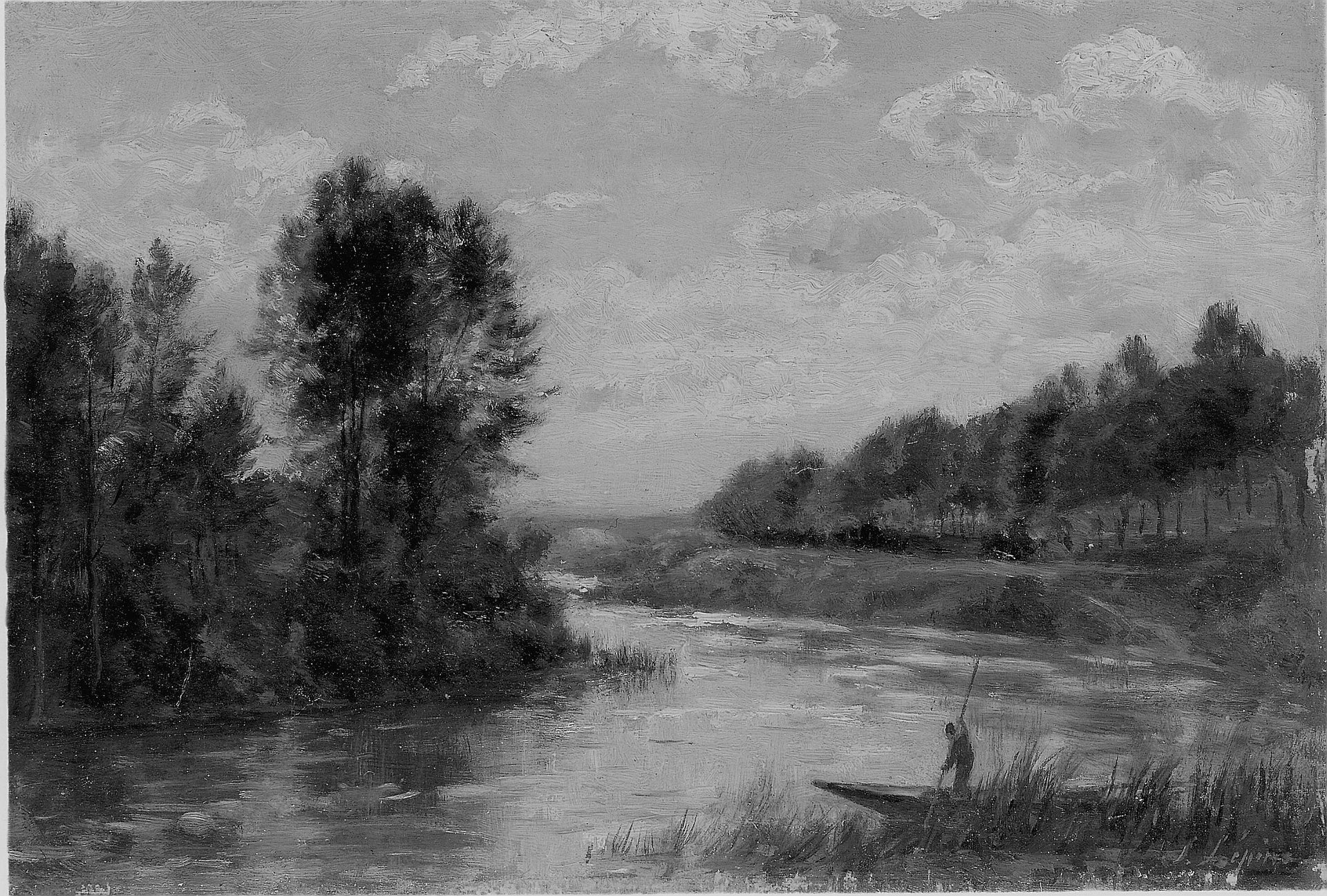 Un ruisseau en France - Stanislas Lépine image 1 reproduction de peinture à l’huile