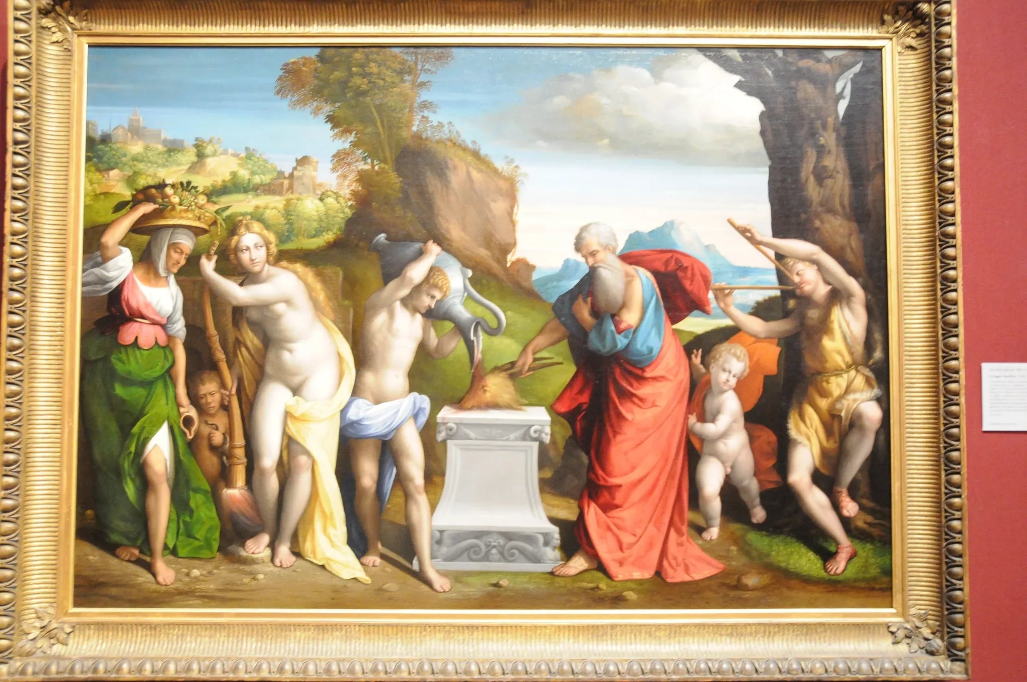 Un sacrifice païen - Benvenuto Tisi image 1 tableau peint à l’huile sur toile