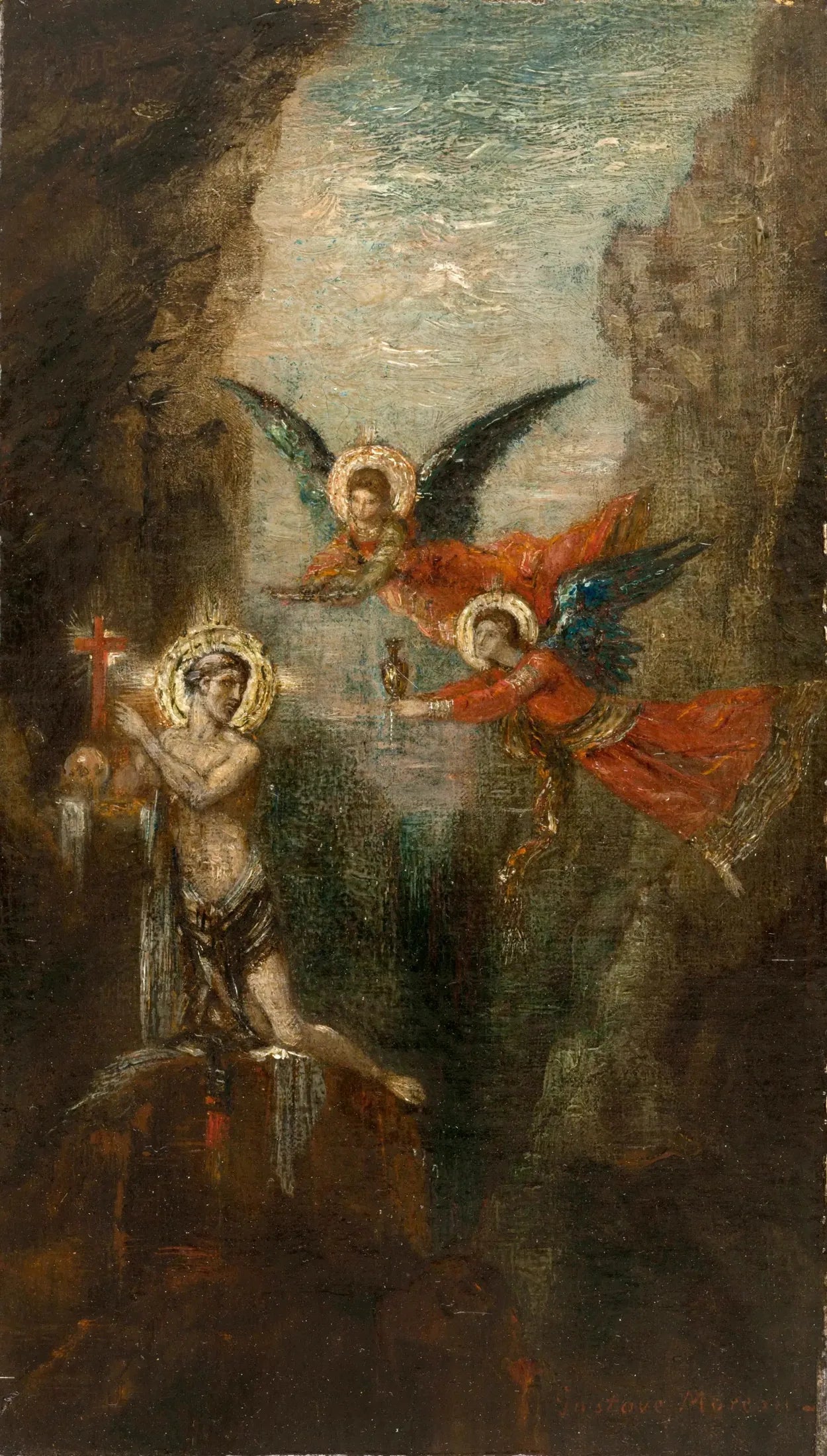 Un Saint au désert - Gustave Moreau image 1 tableau peint à l’huile sur toile