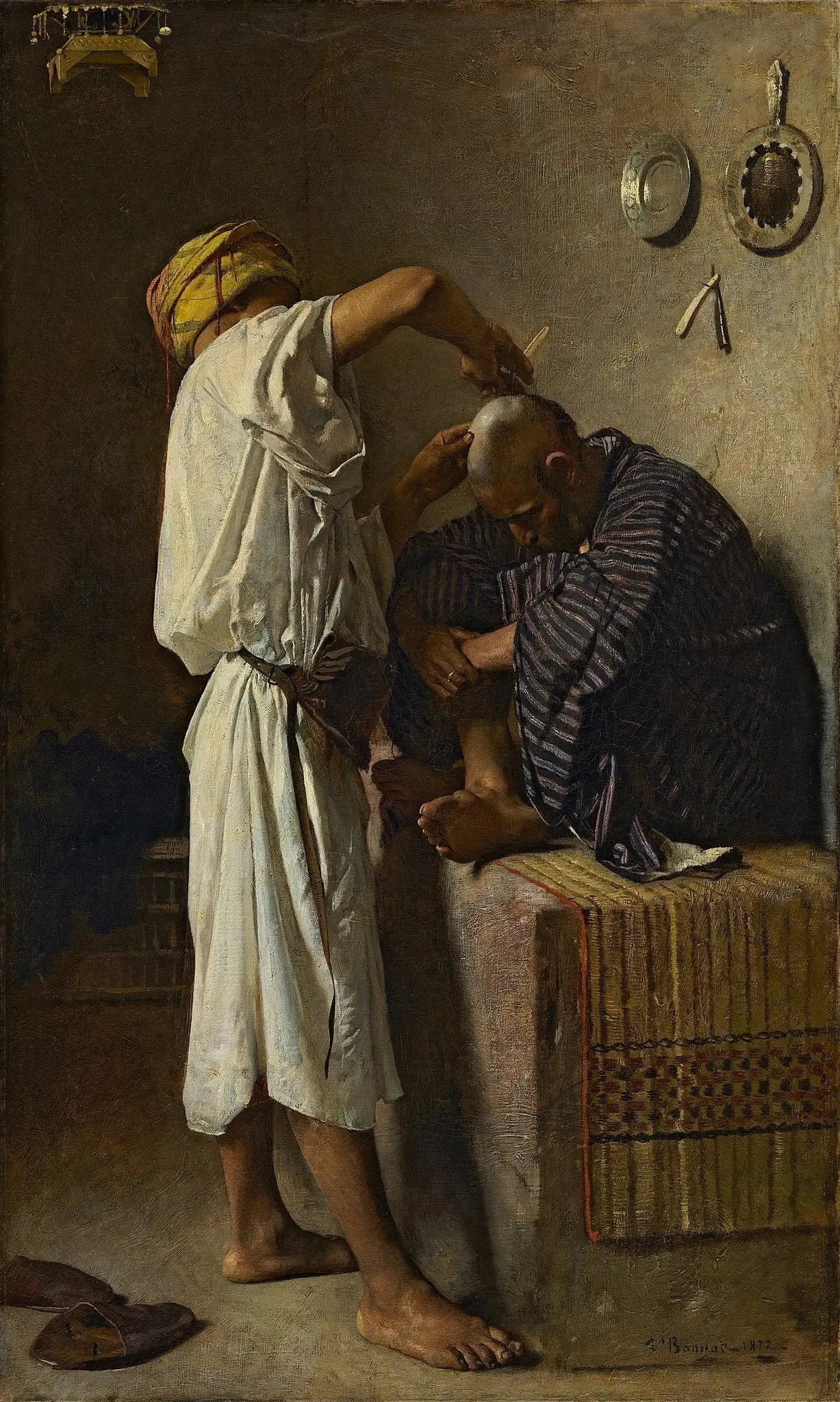 Un salon de coiffure oriental - Léon Bonnat image 1 tableau peint à l’huile sur toile