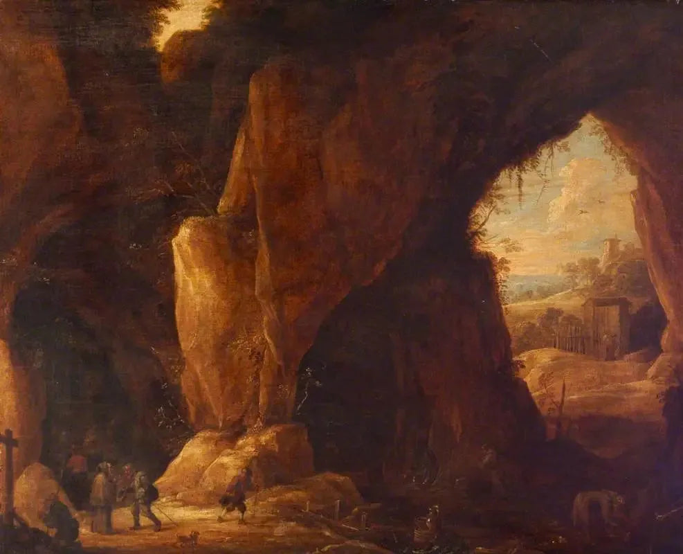 Un sanctuaire dans une grotte - David Teniers le Jeune image 1 tableau peint à l’huile sur toile