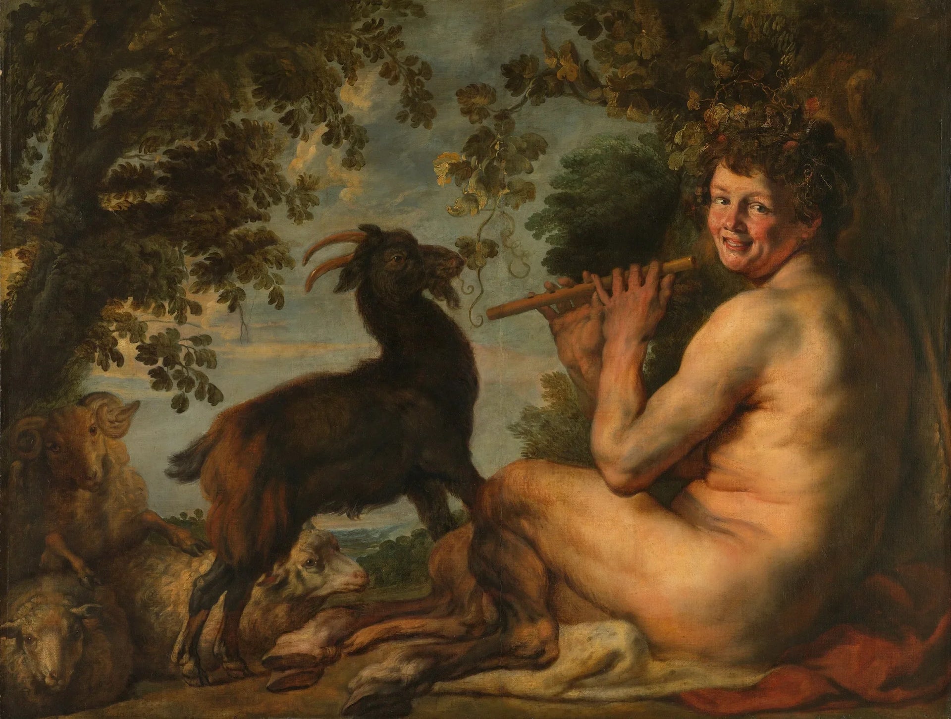 Un satyre - Jacob Jordaens image 1 reproduction artisanale de tableau