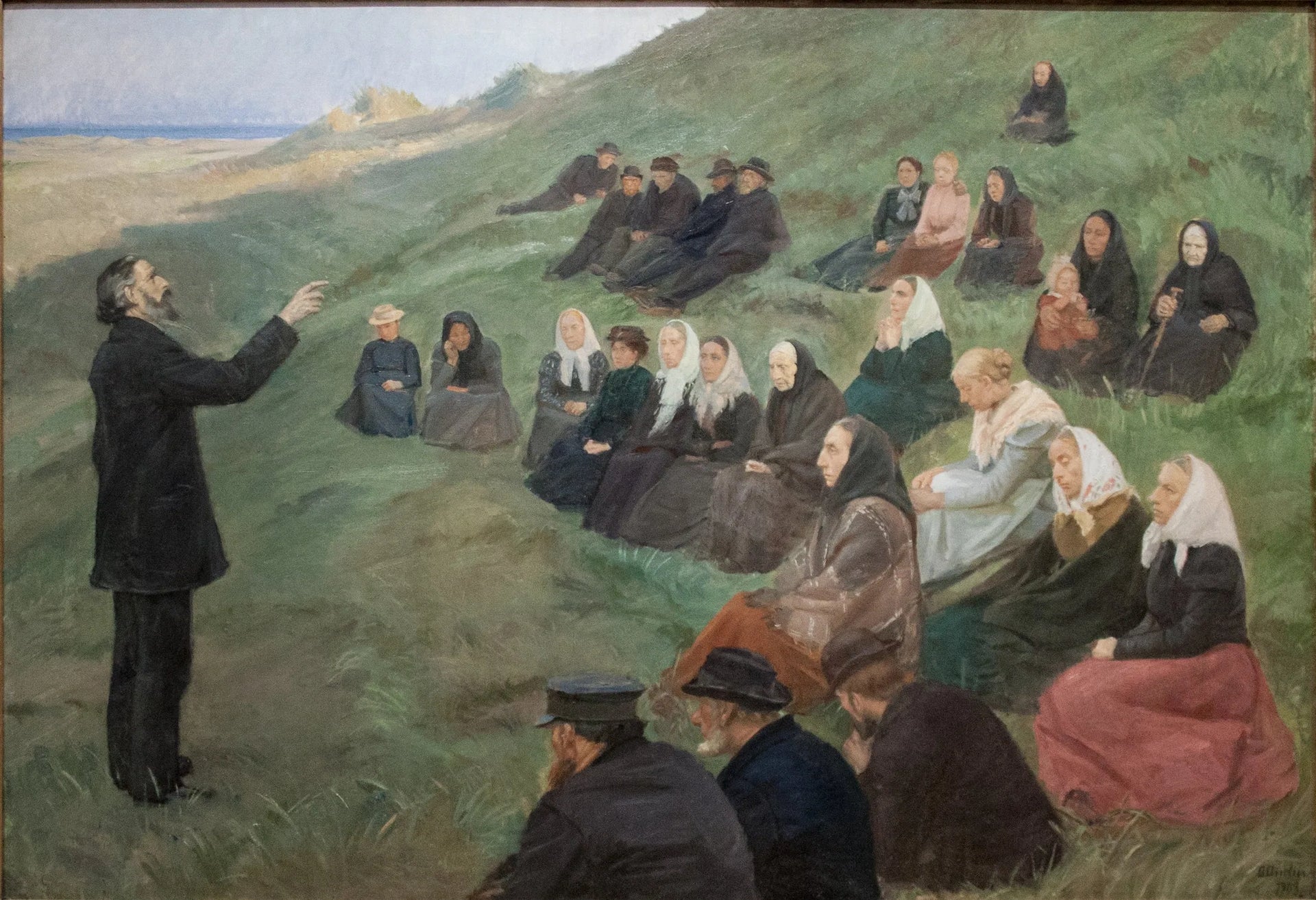 Un sermon dans le champs - Anna Ancher image 1 copie de tableau peinte à la main