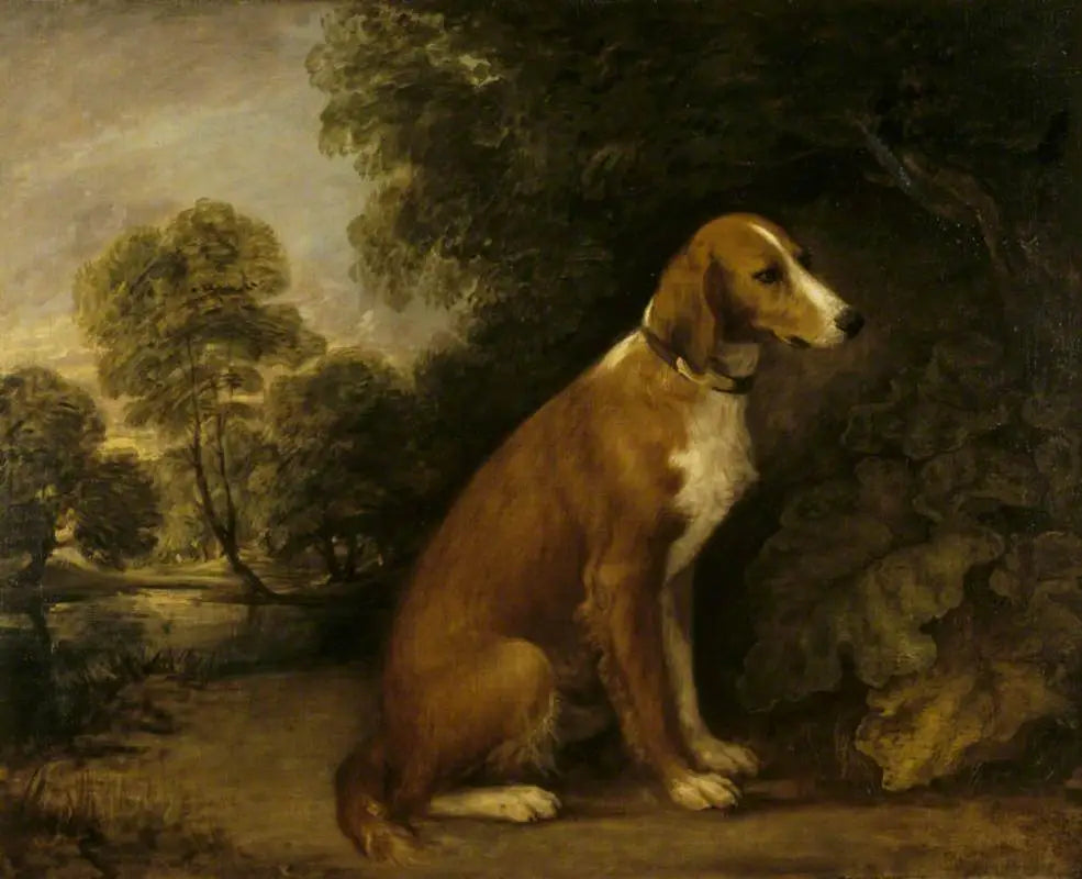 Un Setter assis dans un paysage - Thomas Gainsborough image 2 reproduction artisanale de tableau