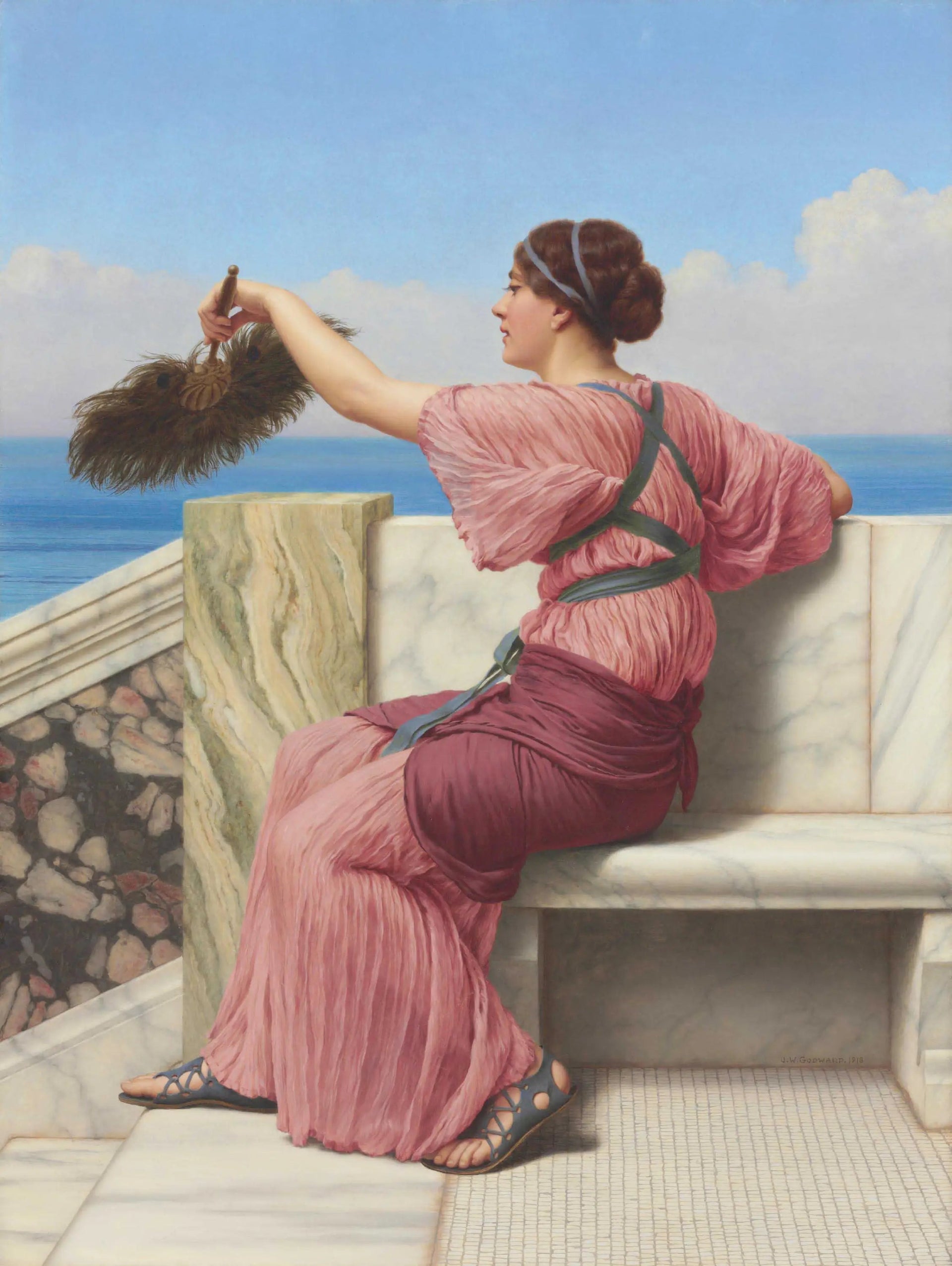 Un signal - John William Godward image 1 tableau peint à l’huile sur toile