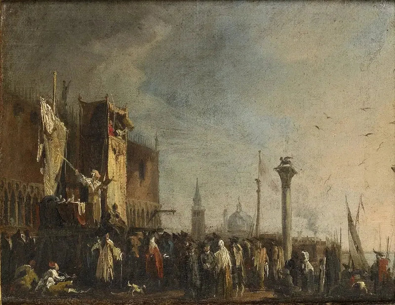 Un spectacle de marionnettes sur la Piazzetta, Venise - Canaletto