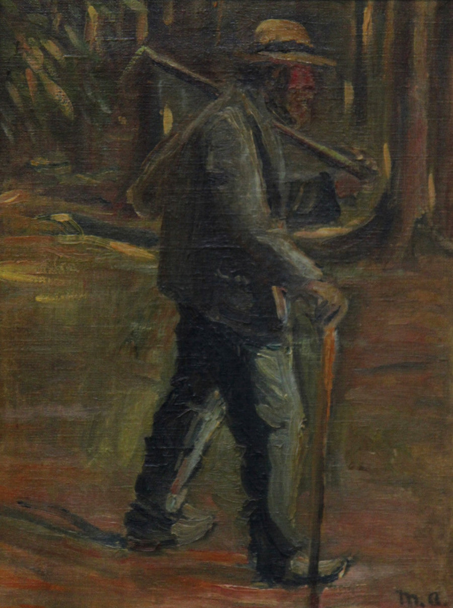 Un travailleur forestier à pied. - Michael Peter Ancher