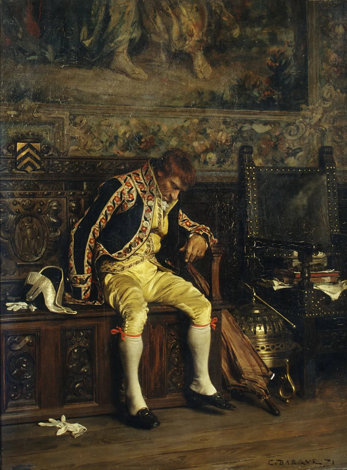Un valet de pied qui dort - Charles Bargue image 1 reproduction de peinture à l’huile